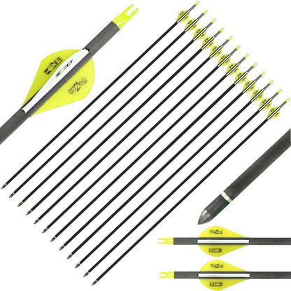 ARCHQUICK 30" Pure Carbon Hunting Arrows SP250 For Compound & Recurve Bow Target