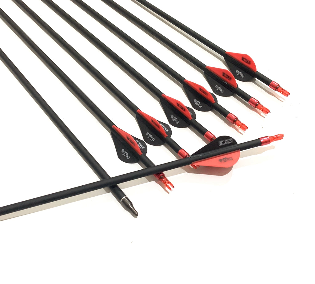 12 x 32.5" PURE CARBON ARROWS 2" BLAZER COMPOUND RECURVE BOW HUNTING TARGET
