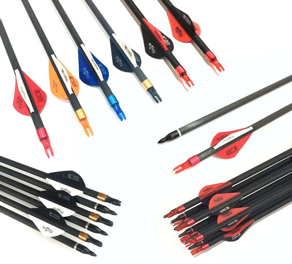 12 x 32.5" PURE CARBON ARROWS 2" BLAZER COMPOUND RECURVE BOW HUNTING TARGET