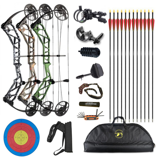 NEW Topoint T1 Hunting COMPOUND BOW 19-70lbs Arrow set Target US LIMBS R/L Hand