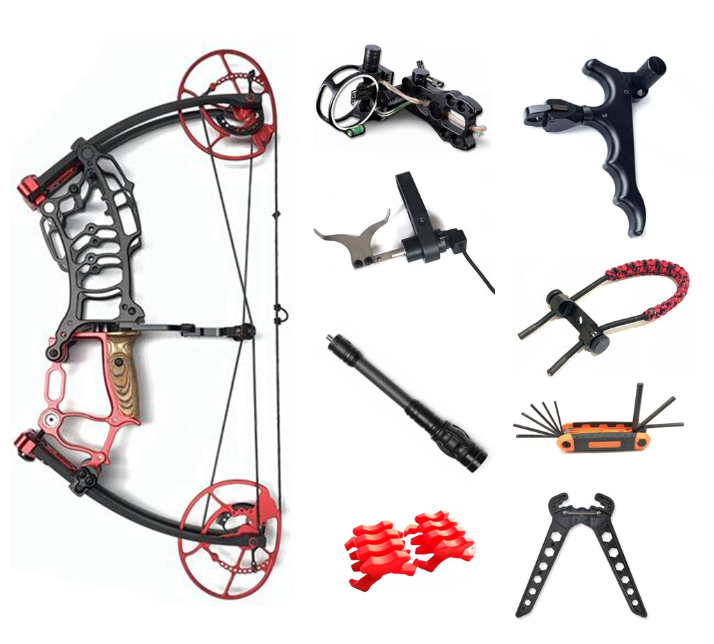 New Compound Bow  CNC Riser 340FPS ATA 20" USA Limbs for Hunting Target 35-65lb