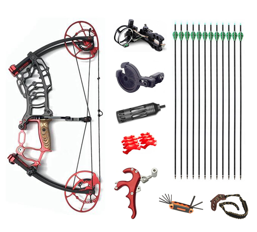 New Compound Bow  CNC Riser 340FPS ATA 20" USA Limbs for Hunting Target 35-65lb