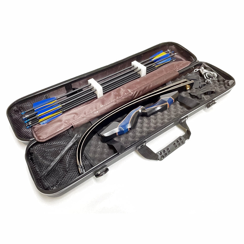 Archery GT Blue D61 Recurve Bow  Hunting Arrows Set Hard Case Package 30-60lb