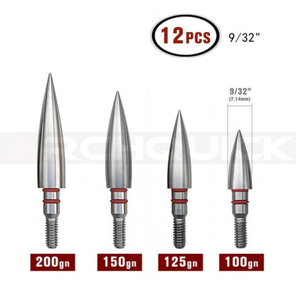 AAP Stainless Steel Bullet Points target 9/32" 19/32" 5/16" 100/125/150/200Grain