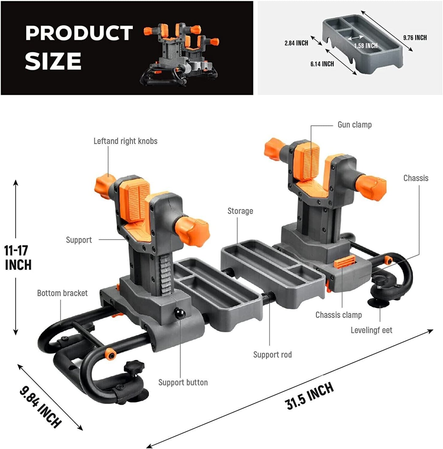 Gun Vise Gun Holder Rifle Vise Heavy-Duty Vice Gun Cleaning Sighting Maintenance