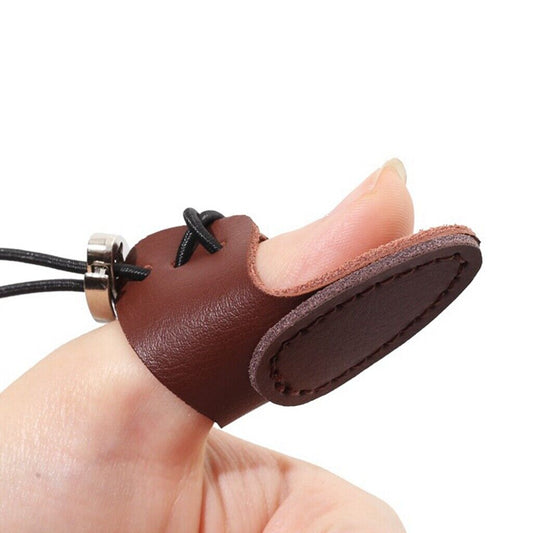 Archery Thumb Ring 2 Layer Leather Finger Guard for Traditional Recurve Bow