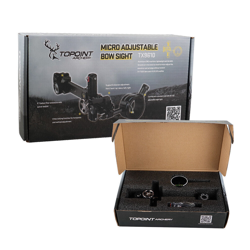Topoint 1 Pin Compound Bow Sight Micro Adjustable Bow Sight