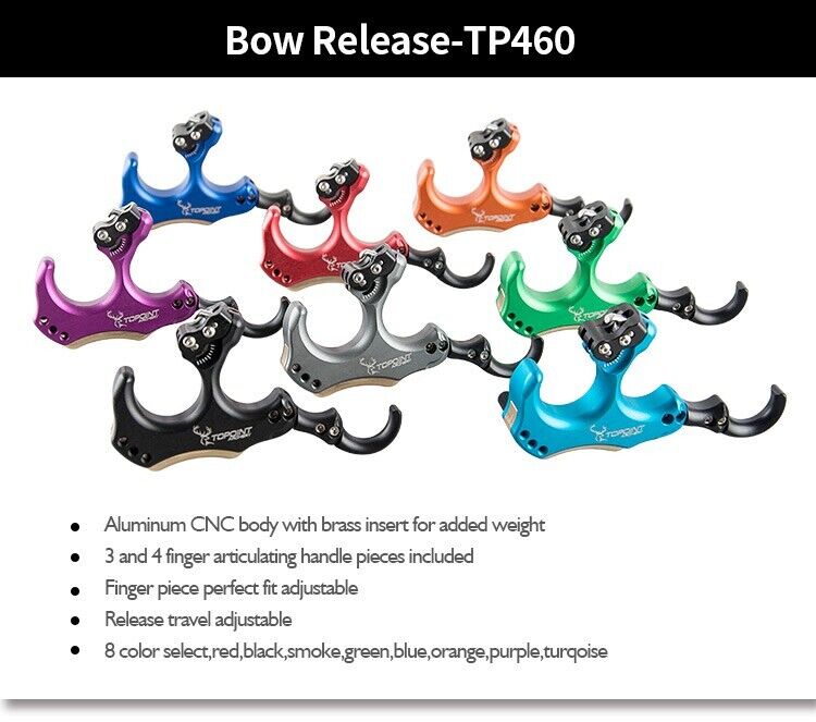 Topoint Compound Bow Release Aids Back Tension 3 4 Finger Thumb Trigger Caliper