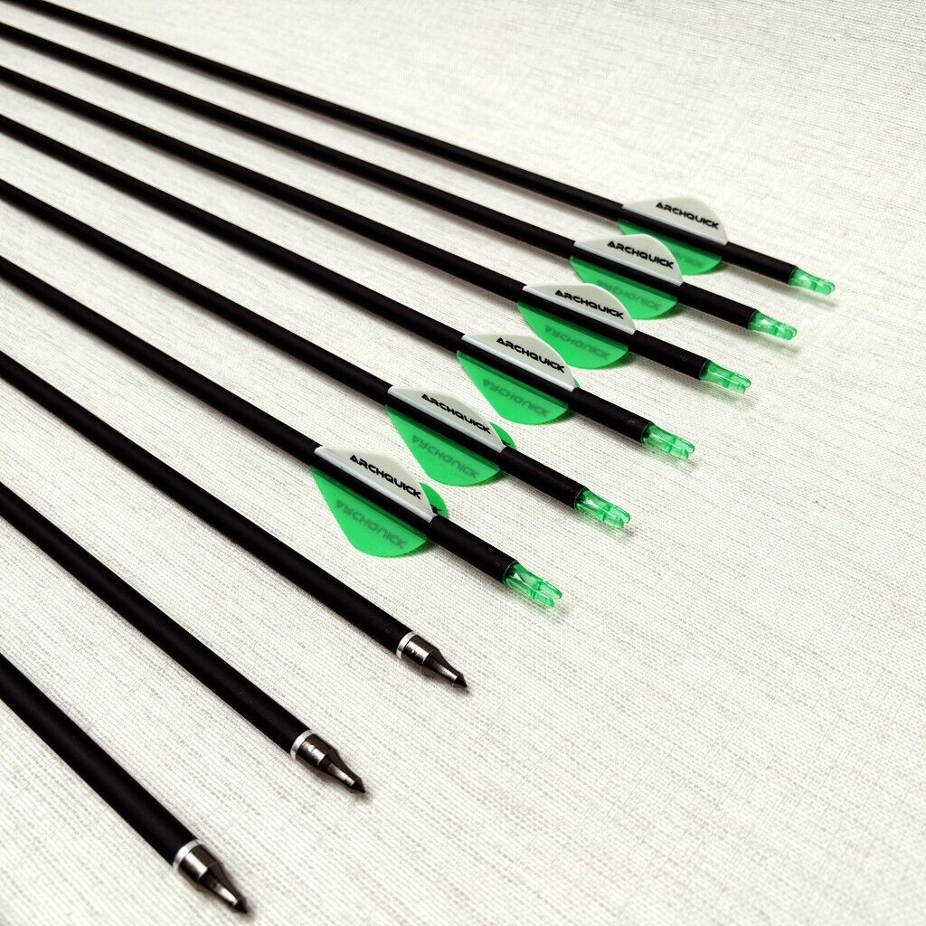 12/24x ARCHQUICK Carbon Arrows 31.5" Compound/Recurve Bow Hunting /Target