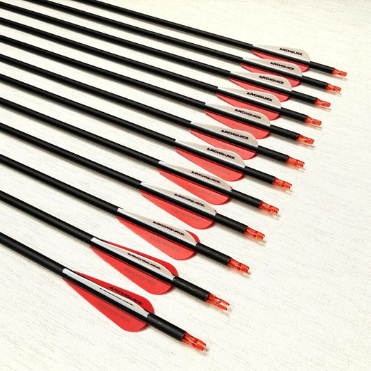 10x ARCHQUICK Carbon Arrows 31. 5" Spine 500 For Compound & Recurve Bow Hunting