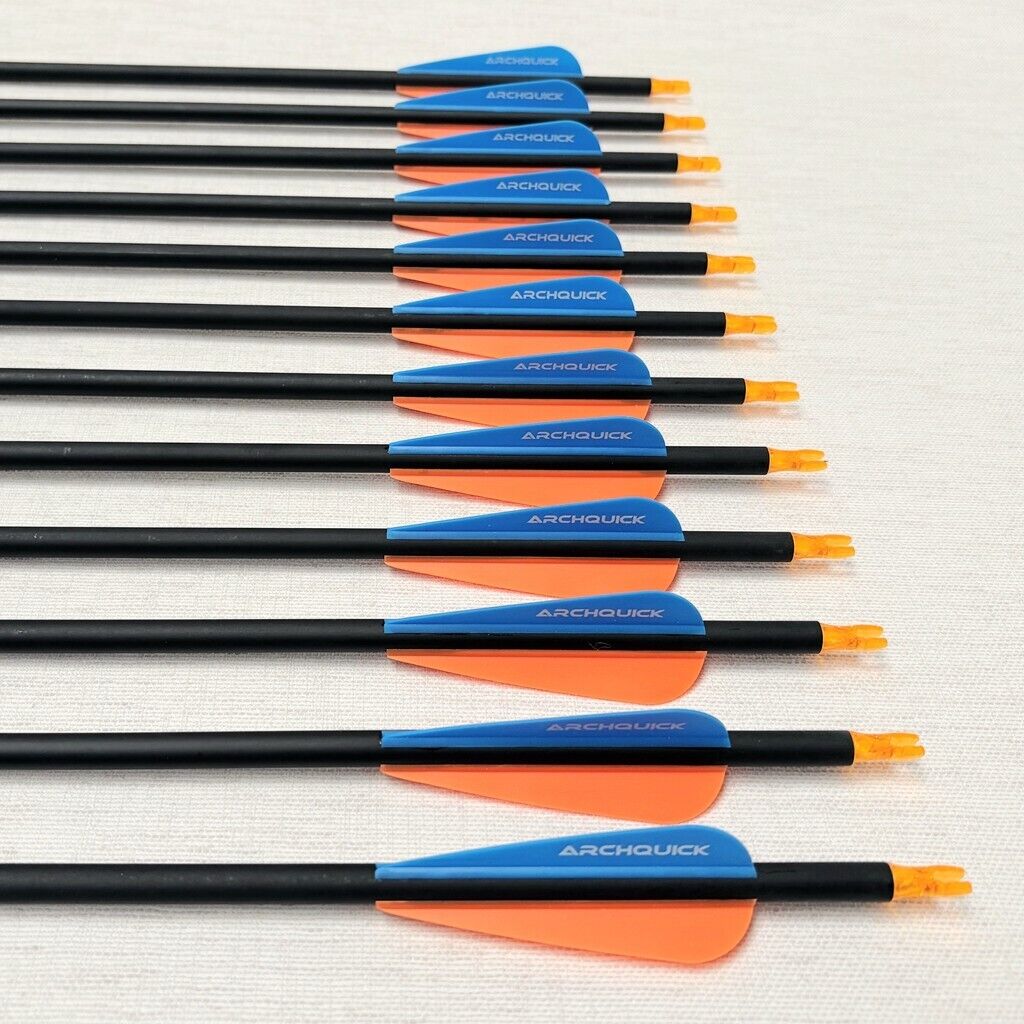 12/24x ARCHQUICK Carbon Arrows 31.5" Compound/Recurve Bow Hunting /Target SP500