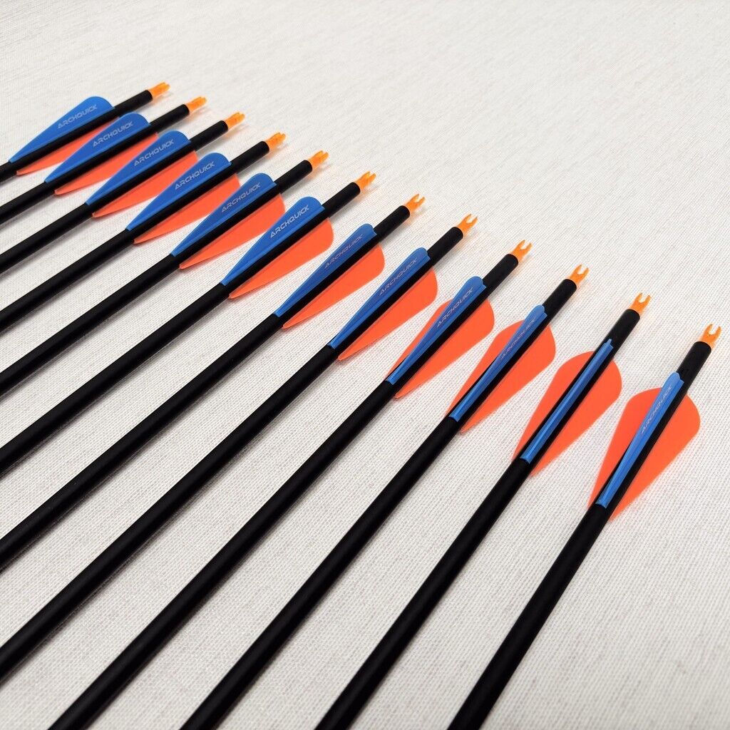 12/24x ARCHQUICK Carbon Arrows 31.5" Compound/Recurve Bow Hunting /Target SP500