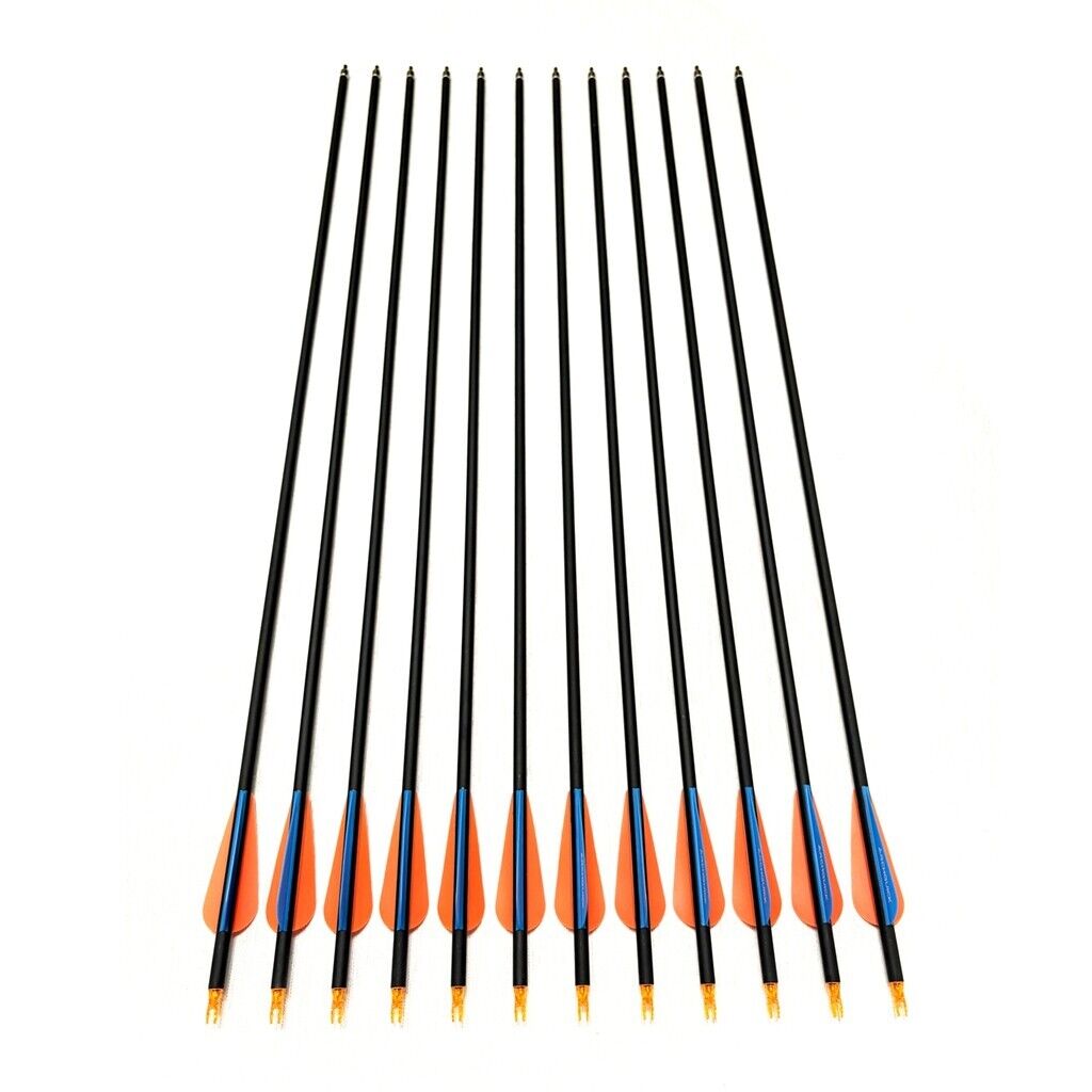 12/24x ARCHQUICK Carbon Arrows 31.5" Compound/Recurve Bow Hunting /Target SP500