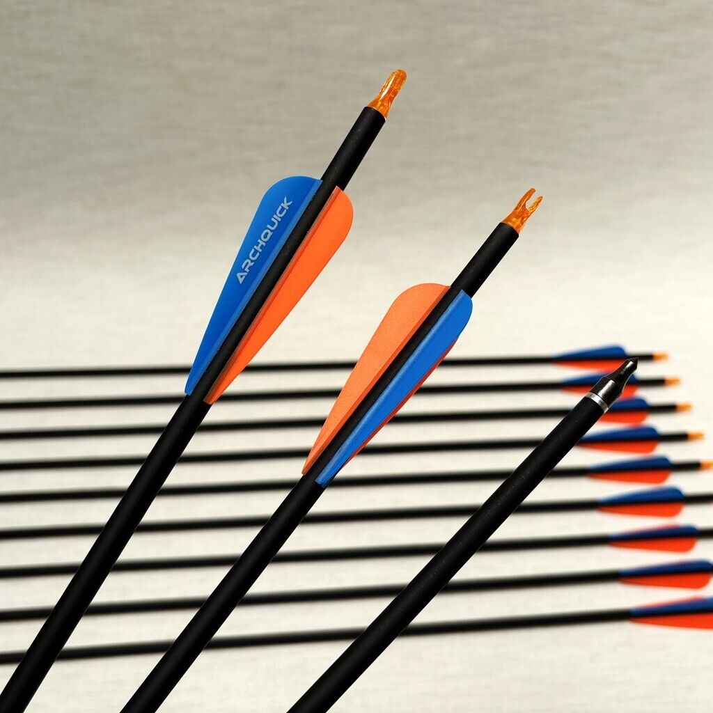 12/24x ARCHQUICK Carbon Arrows 31.5" Compound/Recurve Bow Hunting /Target SP500