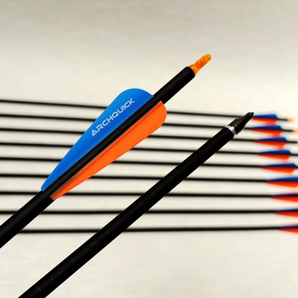 12/24x ARCHQUICK Carbon Arrows 31.5" Compound/Recurve Bow Hunting /Target SP500