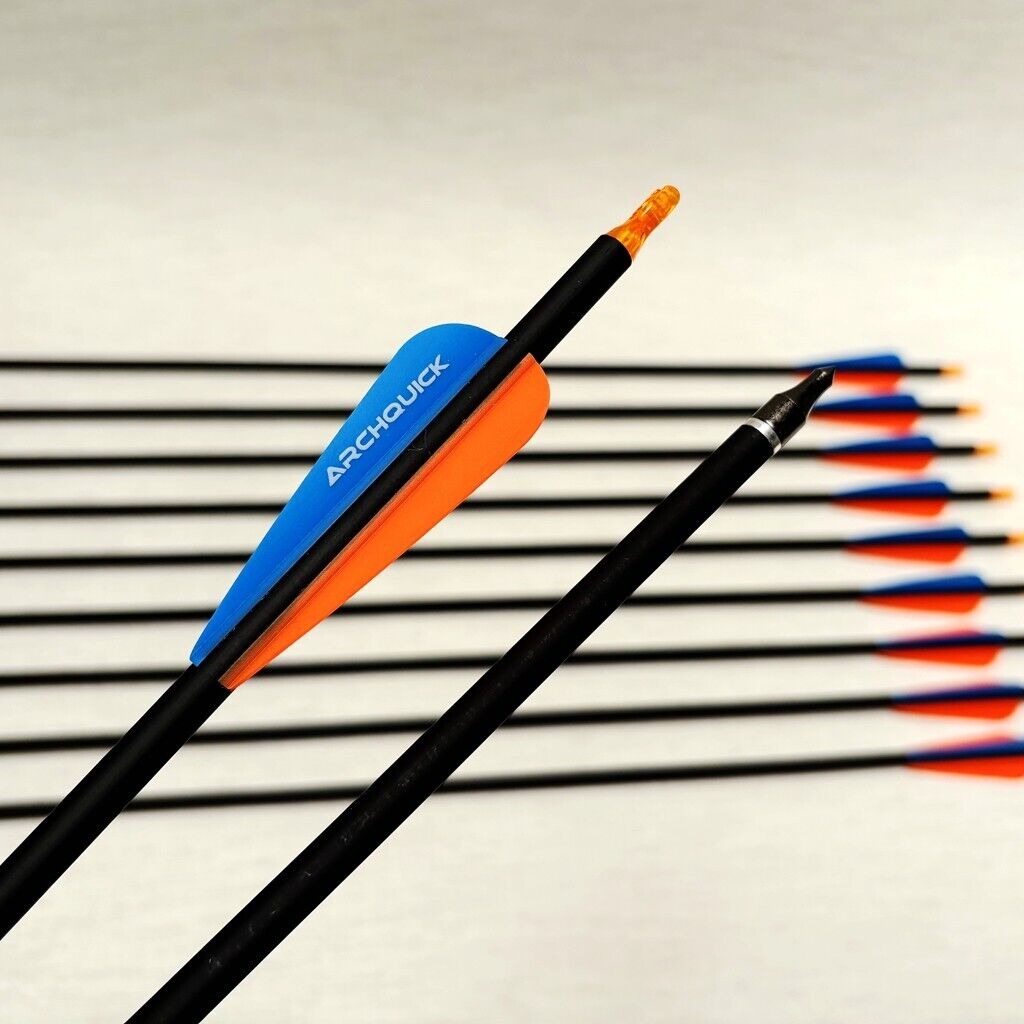 12/24x ARCHQUICK Carbon Arrows 31.5" Compound/Recurve Bow Hunting /Target SP500
