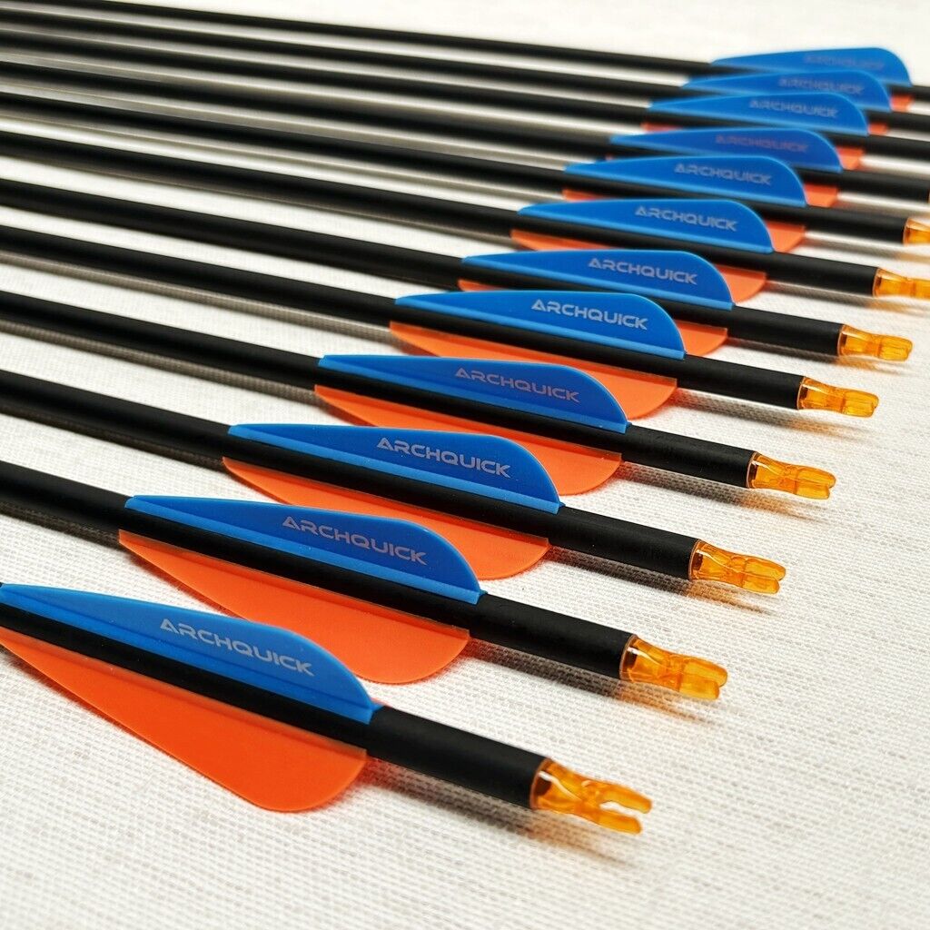 12/24x ARCHQUICK Carbon Arrows 31.5" Compound/Recurve Bow Hunting /Target SP500