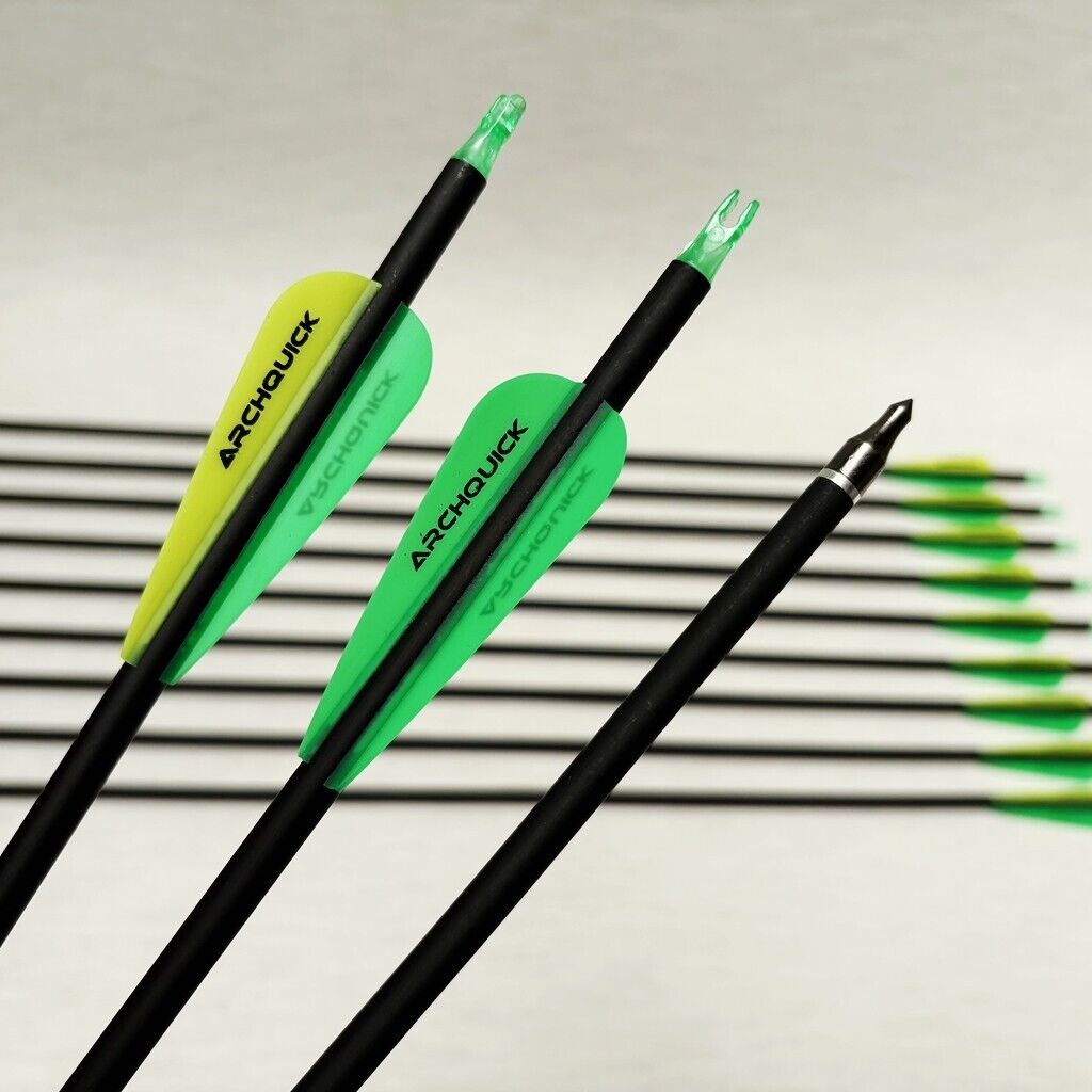 12/24x ARCHQUICK Carbon Arrows 31.5" for Compound/Recurve Bow Hunting /Target