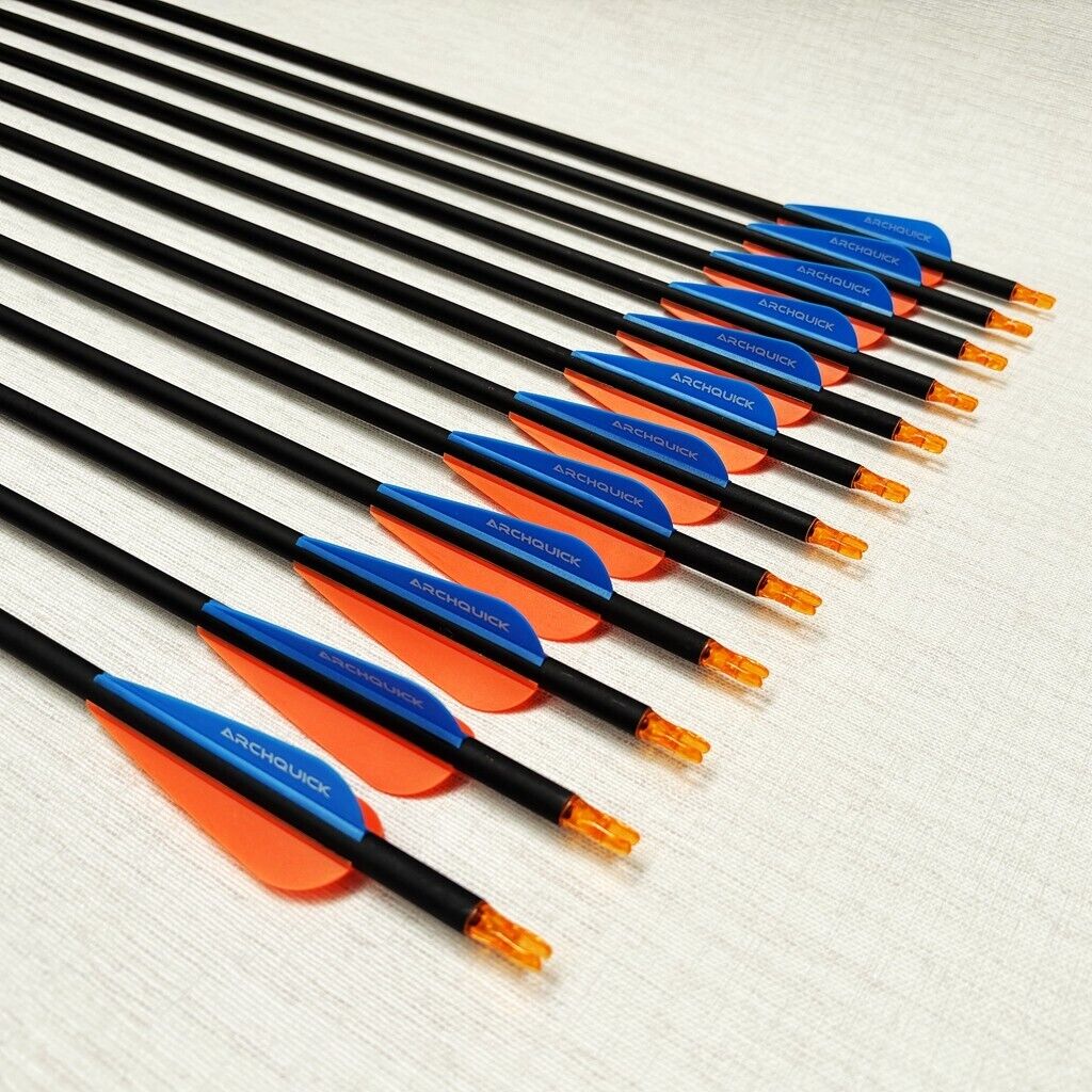 12/24x ARCHQUICK Carbon Arrows 31.5" for Compound/Recurve Bow Hunting /Target