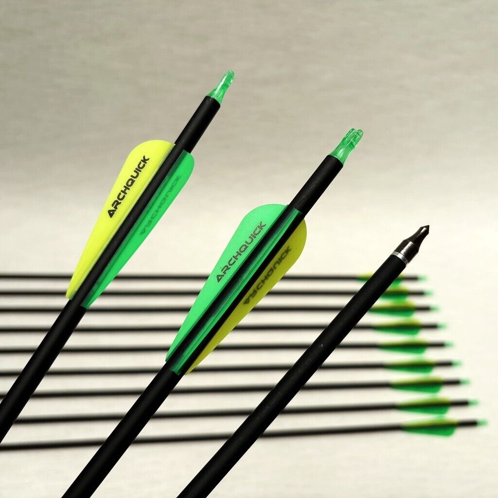 12/24x ARCHQUICK Carbon Arrows 31.5" for Compound/Recurve Bow Hunting /Target