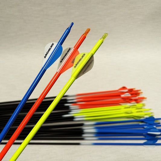 12x ARCHQUICK Carbon Arrows 32. 5" Spine 500 for Recurve Compound Bow 3 Colours