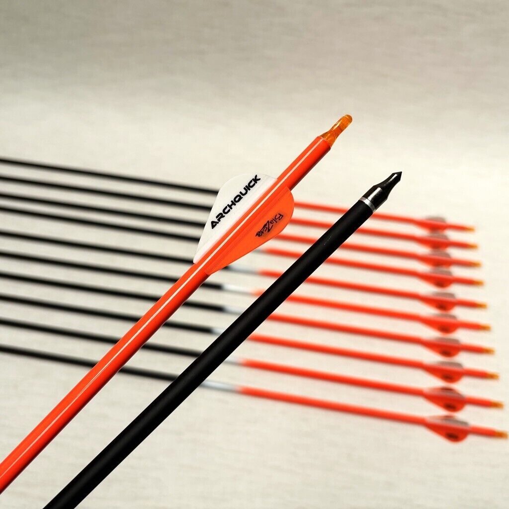 12x ARCHQUICK Carbon Arrows 32. 5" Spine 500 for Recurve Compound Bow 3 Colours