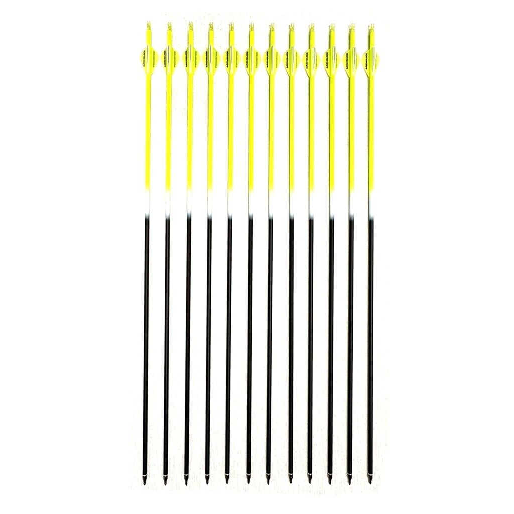 12x ARCHQUICK Carbon Arrows 32. 5" Spine 500 for Recurve Compound Bow 3 Colours