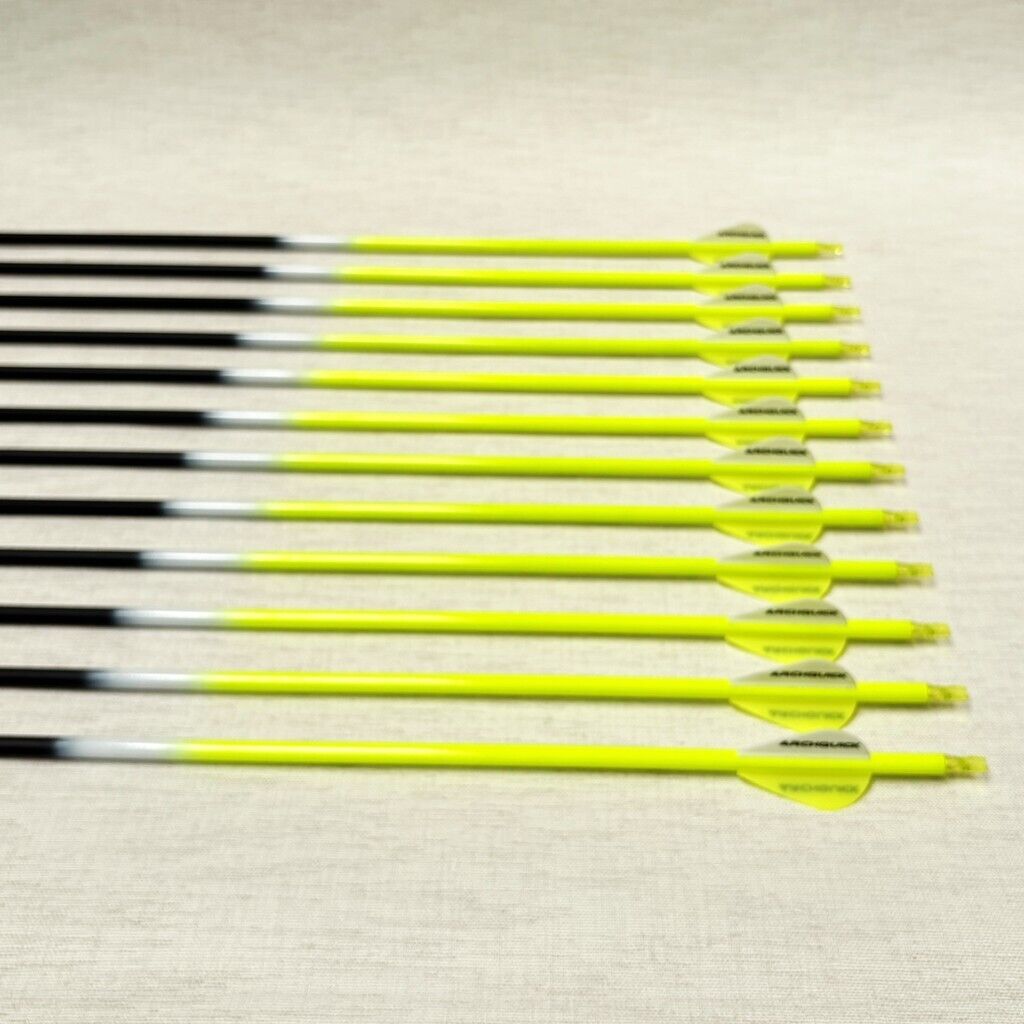 12x ARCHQUICK Carbon Arrows 32. 5" Spine 500 for Recurve Compound Bow 3 Colours