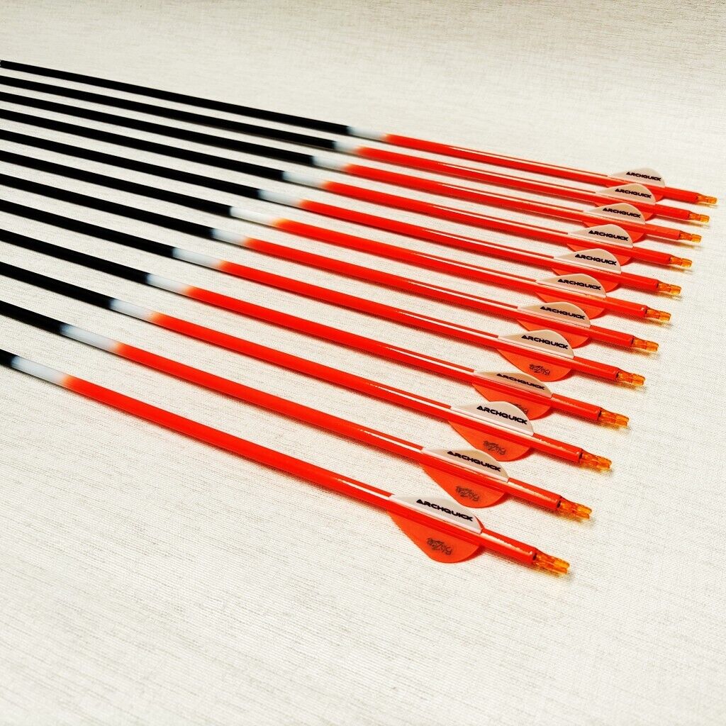 12x ARCHQUICK Carbon Arrows 32. 5" Spine 500 for Recurve Compound Bow 3 Colours