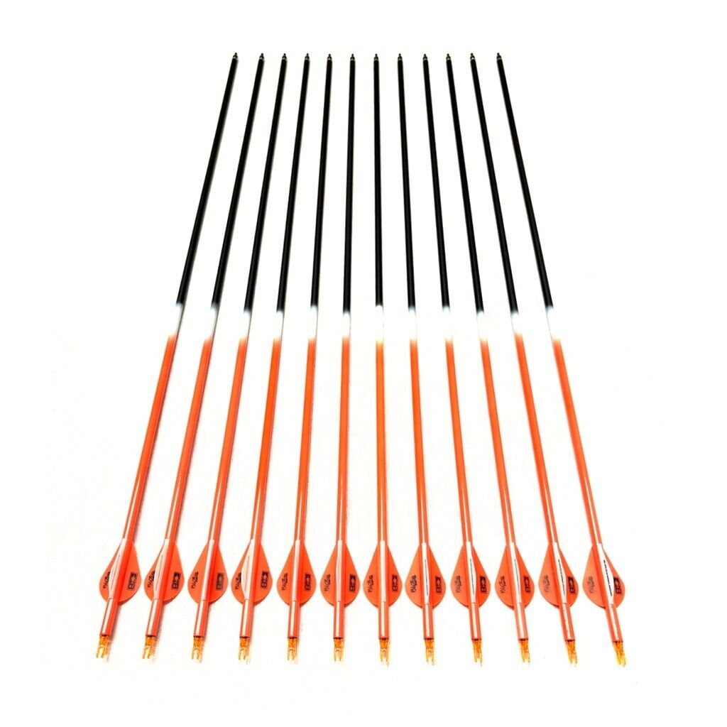 12x ARCHQUICK Carbon Arrows 32. 5" Spine 500 for Recurve Compound Bow 3 Colours