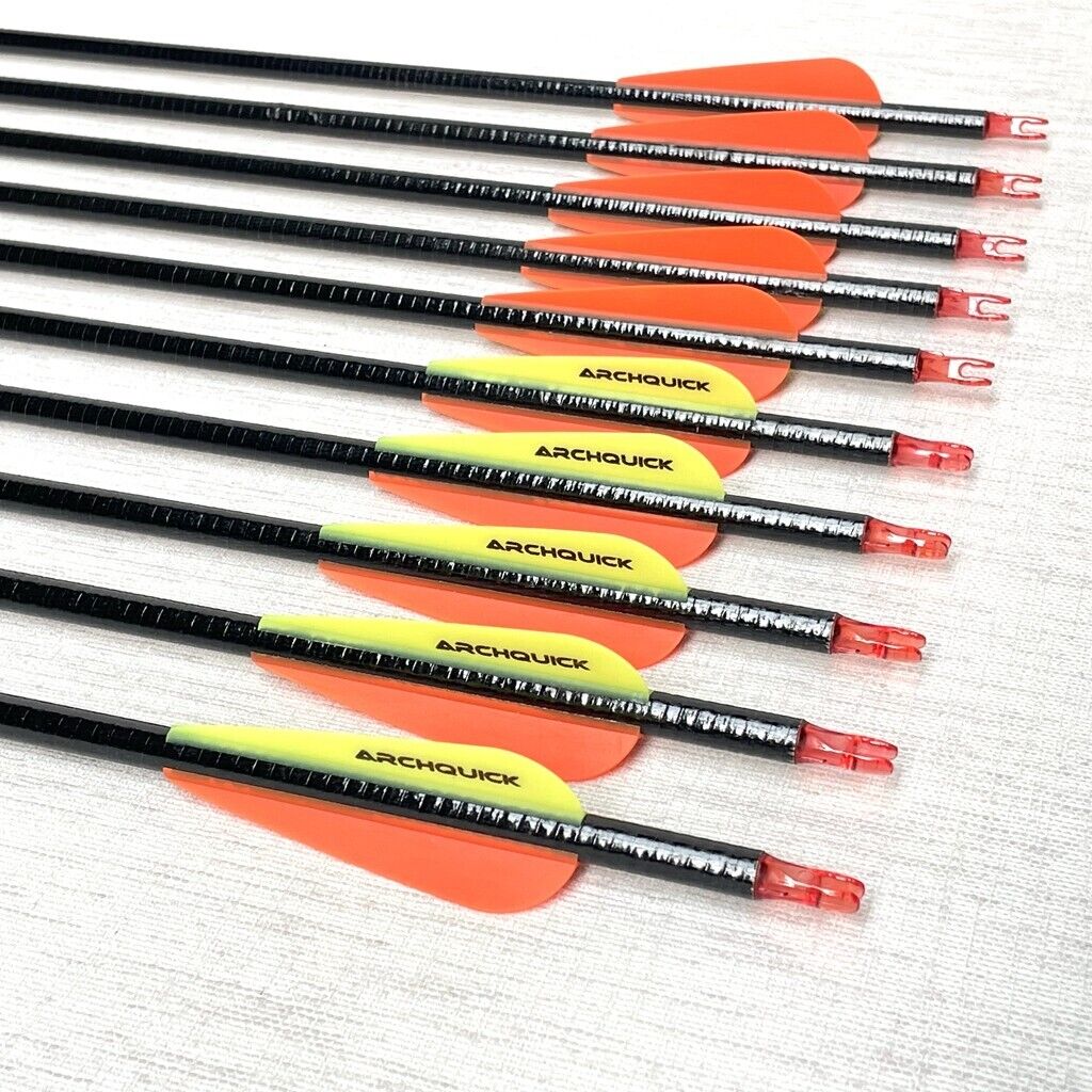 10/20x ARCHQUICK 31.5" Fiberglass Hunting Practice Arrows with Removable Tips