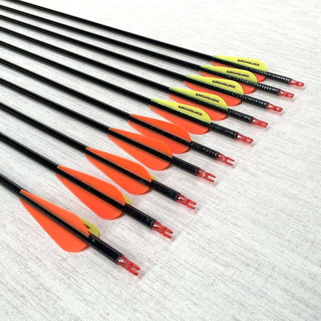 10/20x ARCHQUICK 31.5" Fiberglass Hunting Practice Arrows with Removable Tips