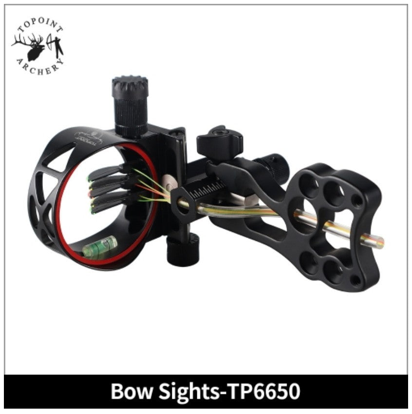Topoint Compound Bow Sight 5 Pins CNC Alu Micro Adjust Tool-less Designed