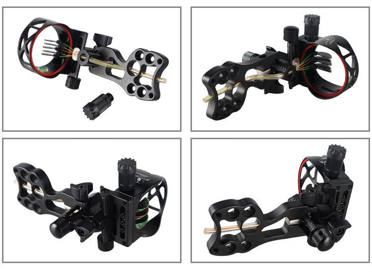 Topoint Compound Bow Sight 5 Pins CNC Alu Micro Adjust Tool-less Designed