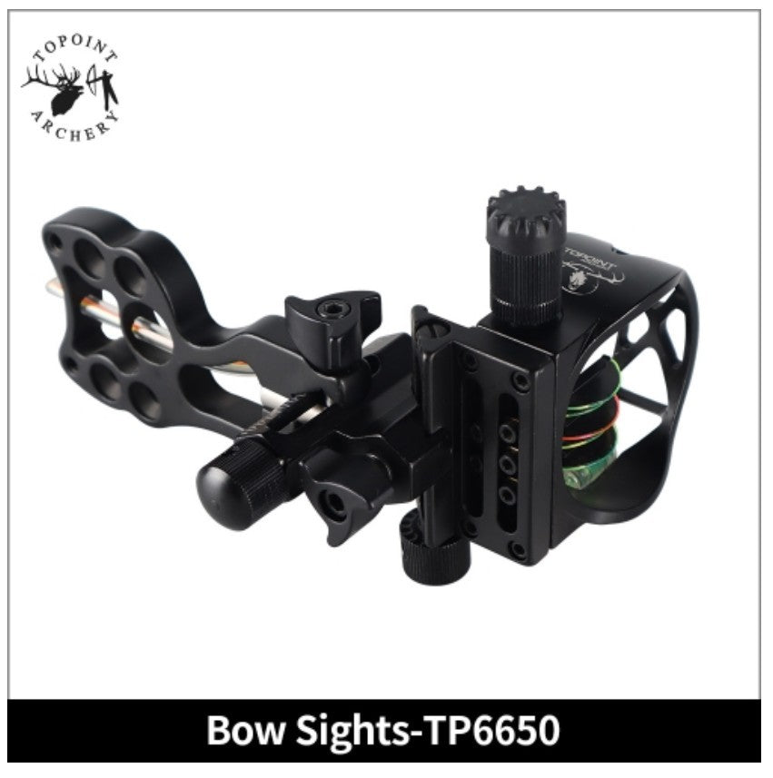 Topoint Compound Bow Sight 5 Pins CNC Alu Micro Adjust Tool-less Designed