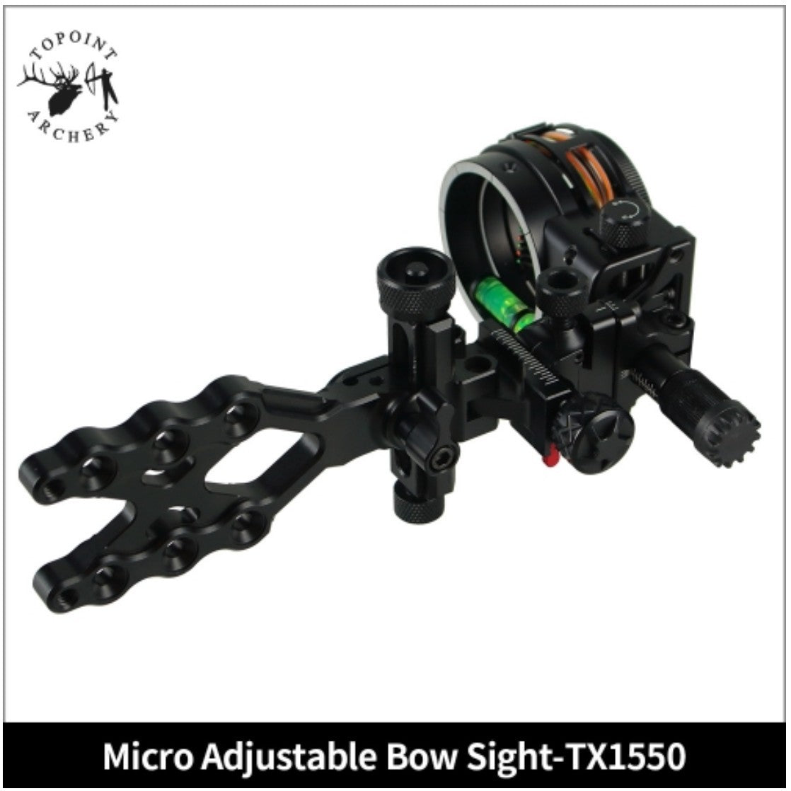 Topoint 5 Pin Compound Bow Sight Micro Adjustable Bow Sight TX1550