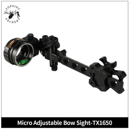 Topoint 5 Pin Compound Bow Sight Micro Adjustable Bow Sight TX1650
