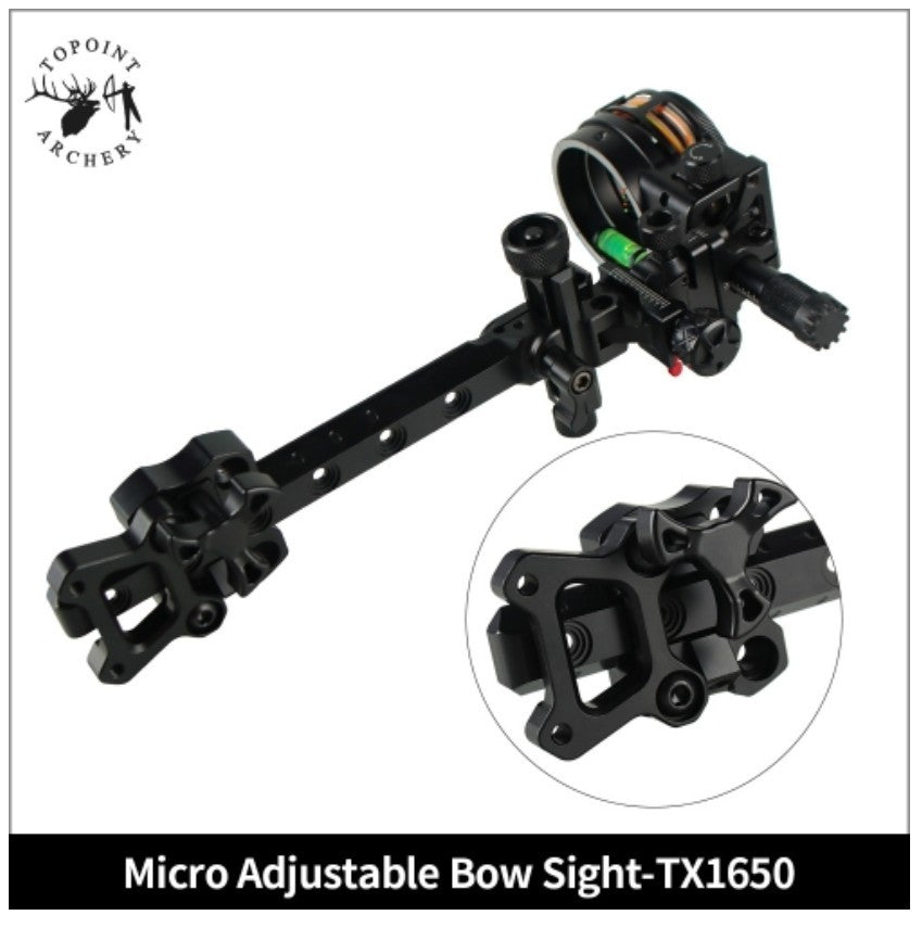 Topoint 5 Pin Compound Bow Sight Micro Adjustable Bow Sight TX1650