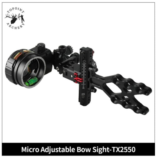 Topoint 5-Pin Compound Bow Sight Micro Adjustable Bow Sight TX2550