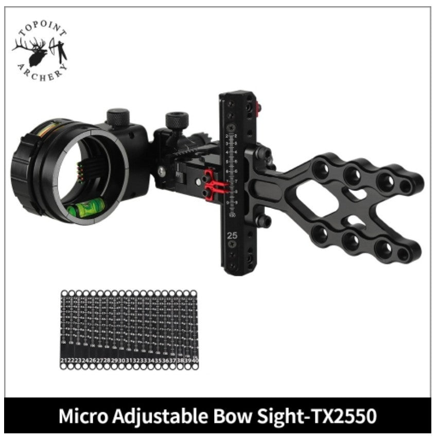 Topoint 5-Pin Compound Bow Sight Micro Adjustable Bow Sight TX2550
