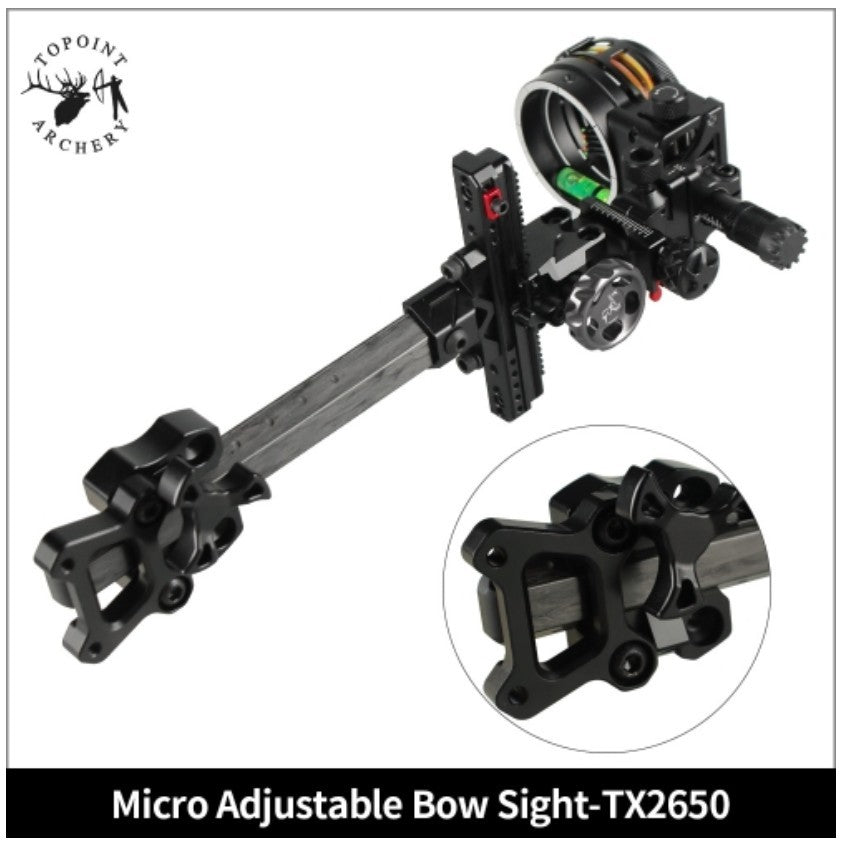 Topoint 5-Pin Compound Bow Sight Micro Adjustable Bow Sight TX2650