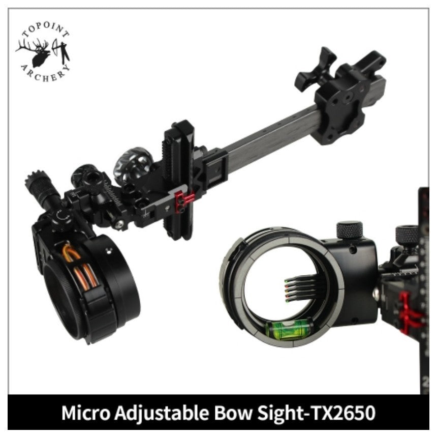 Topoint 5-Pin Compound Bow Sight Micro Adjustable Bow Sight TX2650