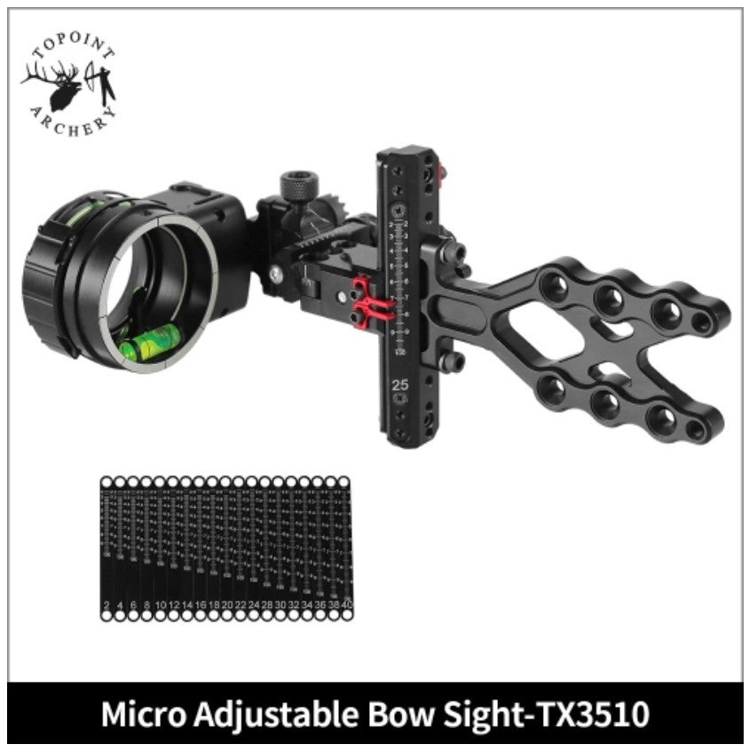Topoint 1-Pin Compound Bow Sight Micro Adjustable Bow Sight TX3510