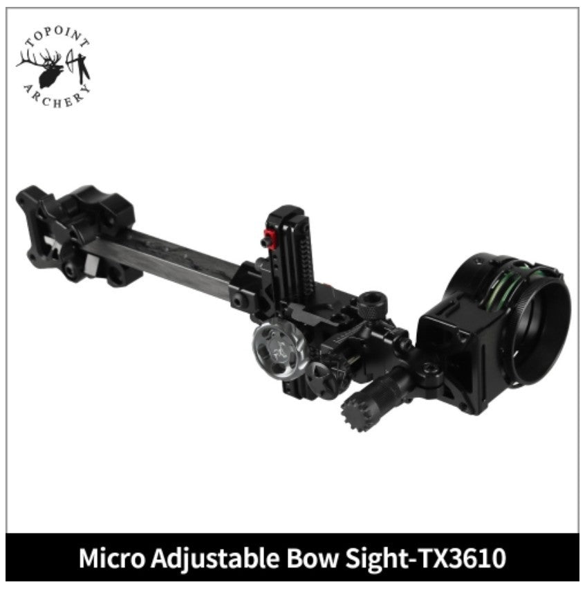 Topoint 1-Pin Compound Bow Sight Micro Adjustable Bow Sight TX3610