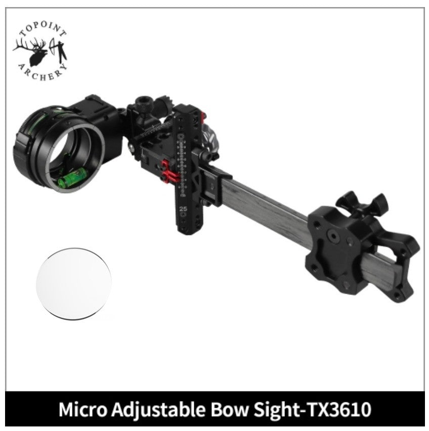 Topoint 1-Pin Compound Bow Sight Micro Adjustable Bow Sight TX3610