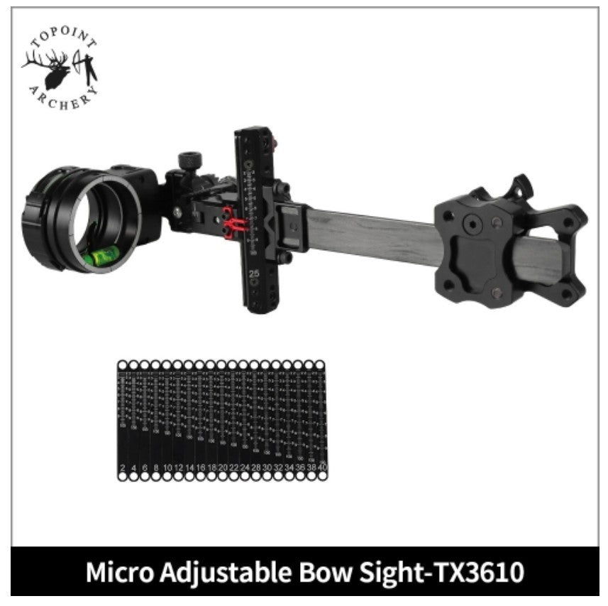 Topoint 1-Pin Compound Bow Sight Micro Adjustable Bow Sight TX3610