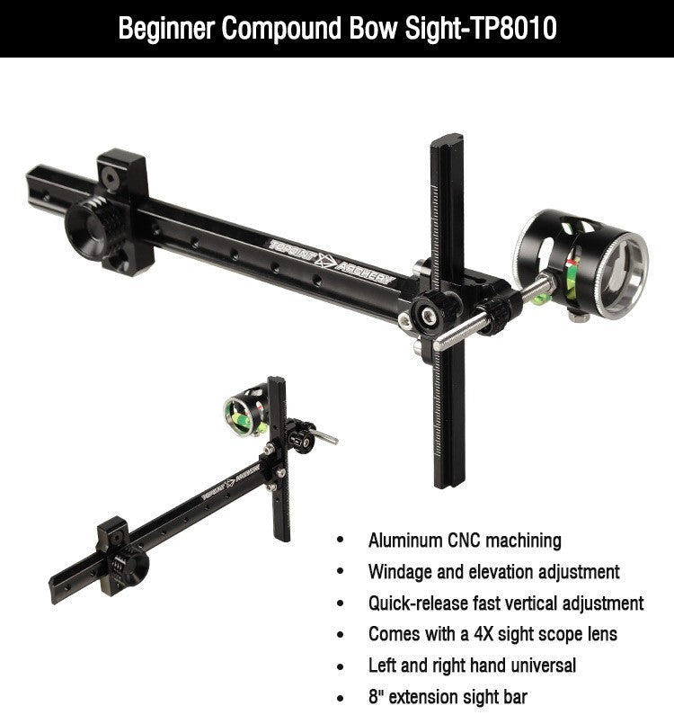 Topoint Compound Bow Sight with 4x Sight Scope Lens