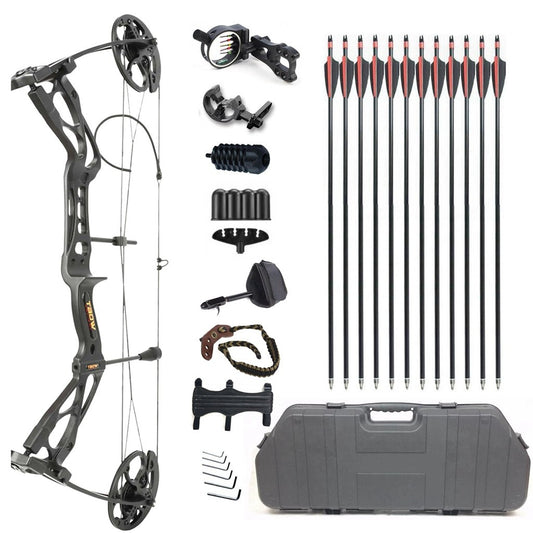 Junxing Compound Bow T8 Dragon For Hunting Target 10-70lb 325FPS RTS Arrow Set