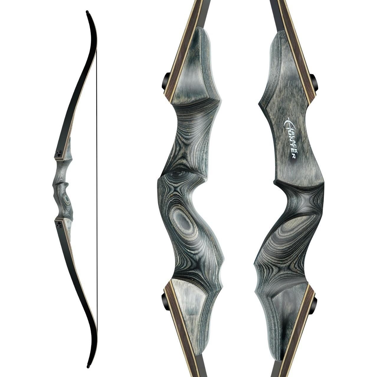 Black Hunter LINGYUN 60″ Take Down Recurve Bow Hunting Target RH/LH 25-60lbs