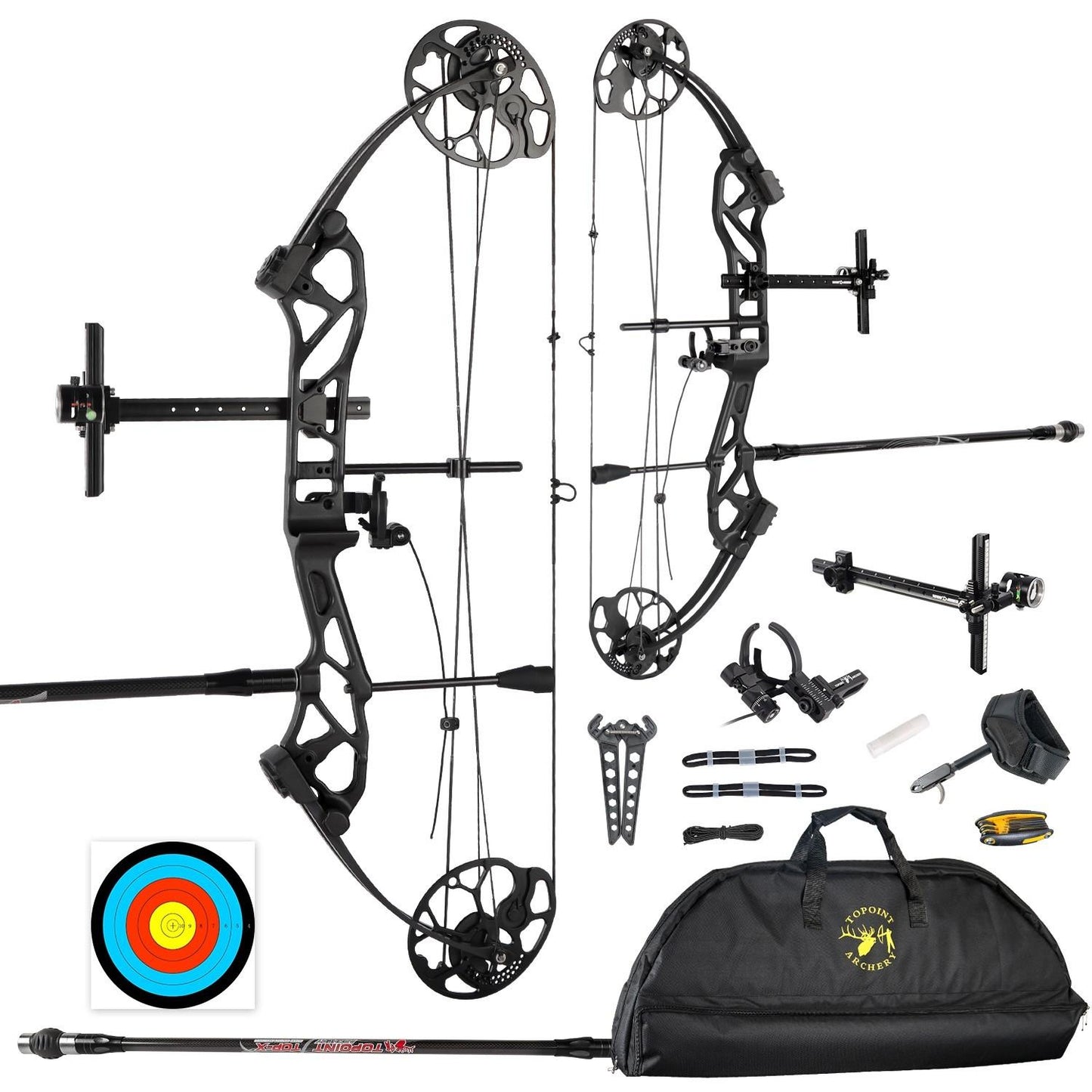Topoint Starting 29 Youth Target Compound Bow Package 12-40lbs RH